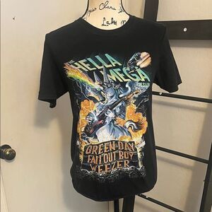Green Day Fallout Boy Weezer The Hella Mega Tour 2021 Black Graphic T-Shirt